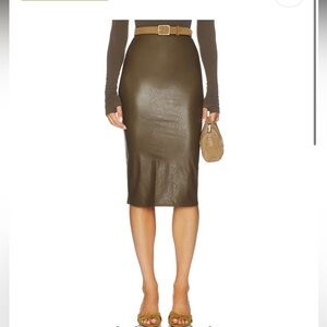 Commando Faux Leather Midi Skirt - Black